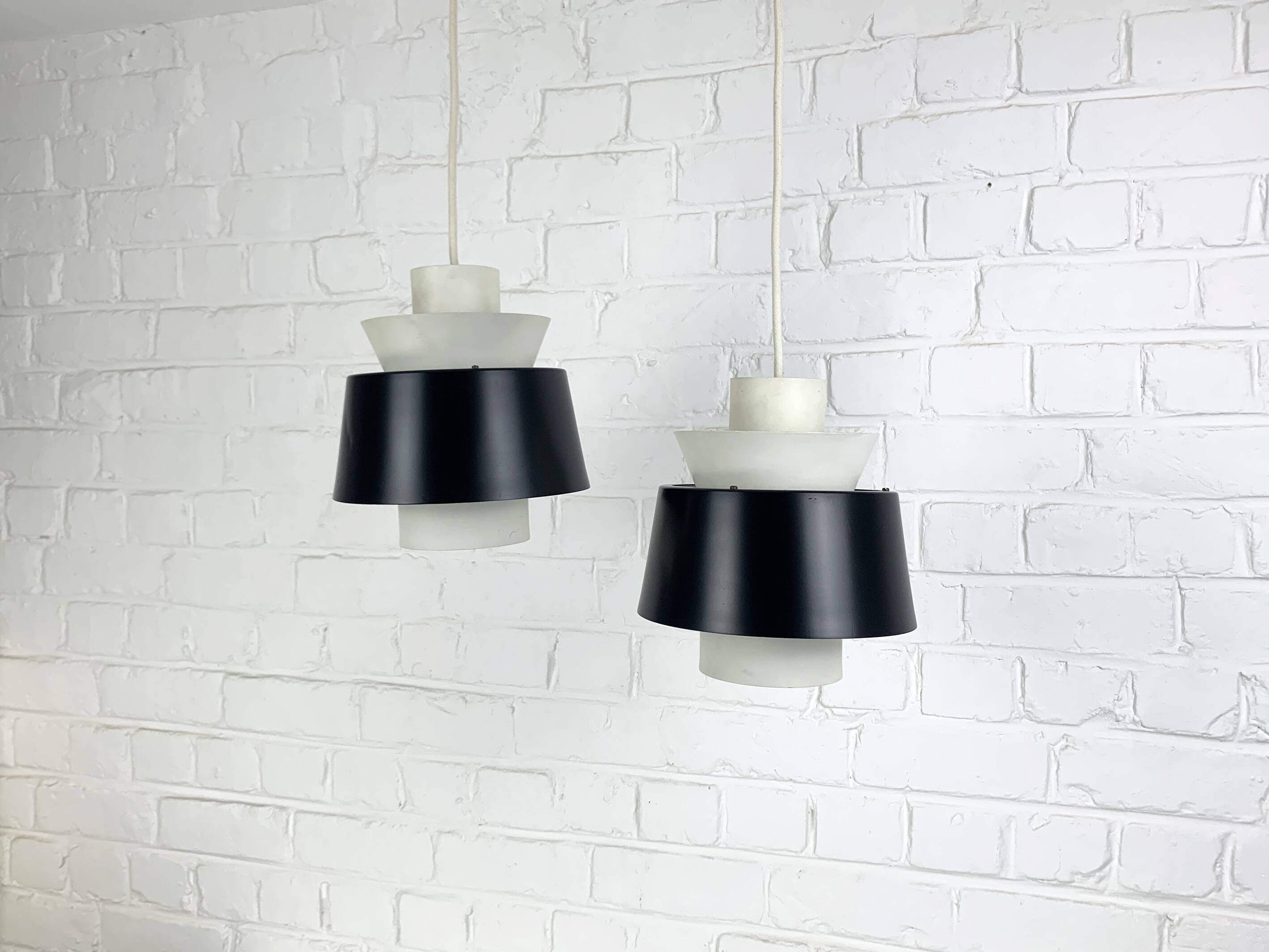 Pair of Tivoli Jørn Utzon pendant lights for Nordisk Solar Denmark, 1950-60s