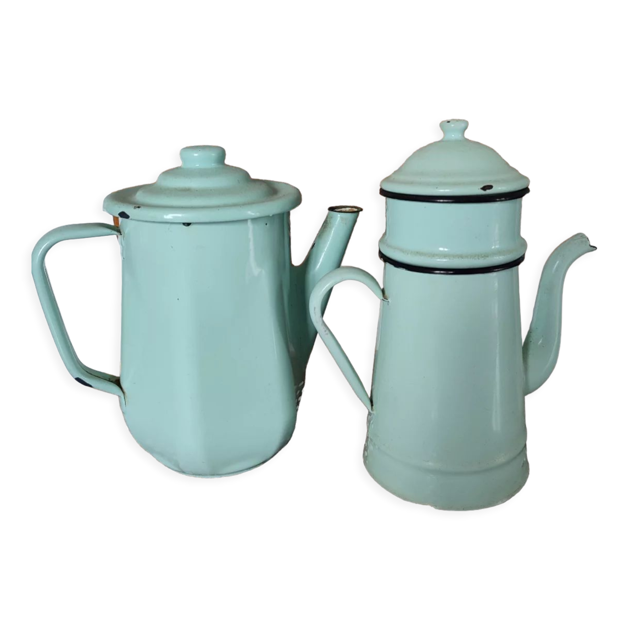 Vintage enamel coffee pots