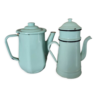 Vintage enamelled coffee makers