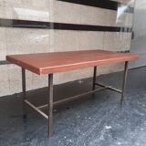 Rectangular steel and wood table