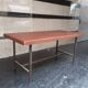 Rectangular steel and wood table