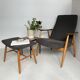 Vintage Scandinavian armchair and ottoman