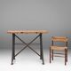 Table de bar/bistro industrielle avec pieds en fonte et plateau en bois, Belgique 192