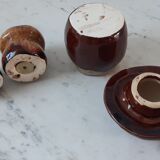 Ceramic salt/pepper trio in the 70s
