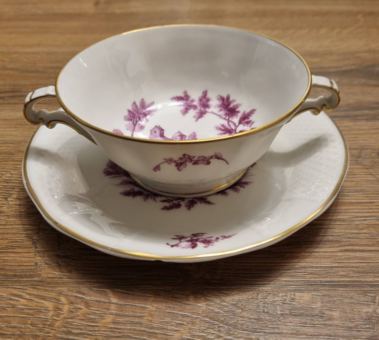 Tea cups, Limoges porcelain breakfast by Bernardaud.