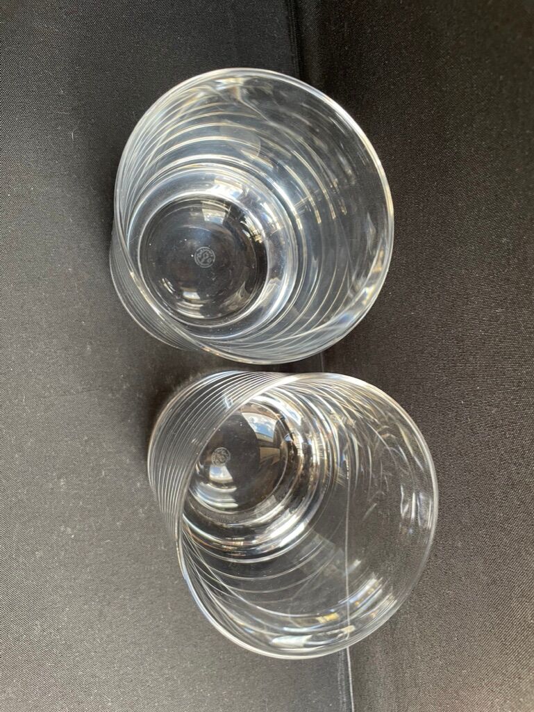 2 Baccarat Perfection whisky glasses stamped