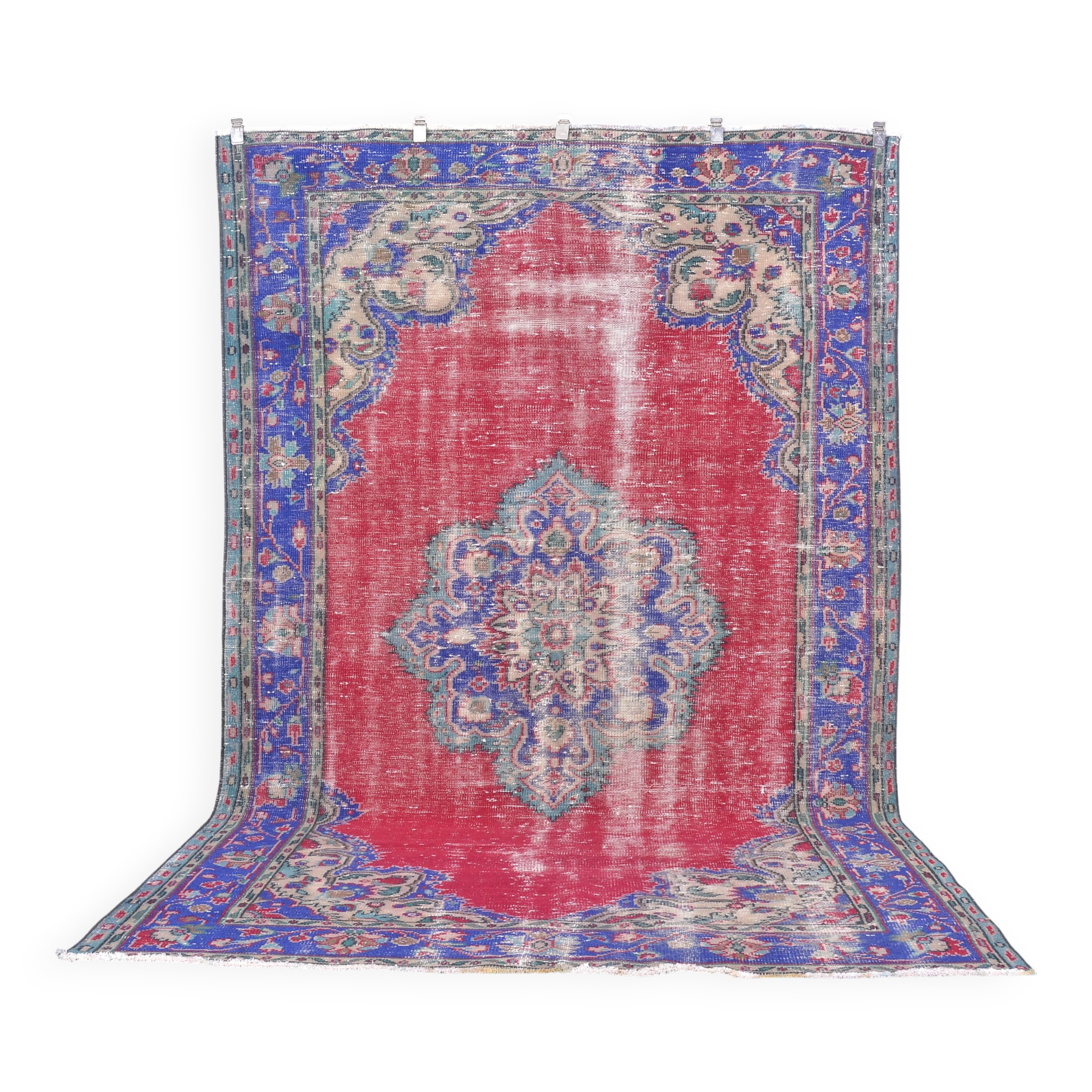 Multicolour Geometric Oushak Wool Carpet sku c69