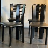 Ensemble de 4 chaises post-modernes brutalistes