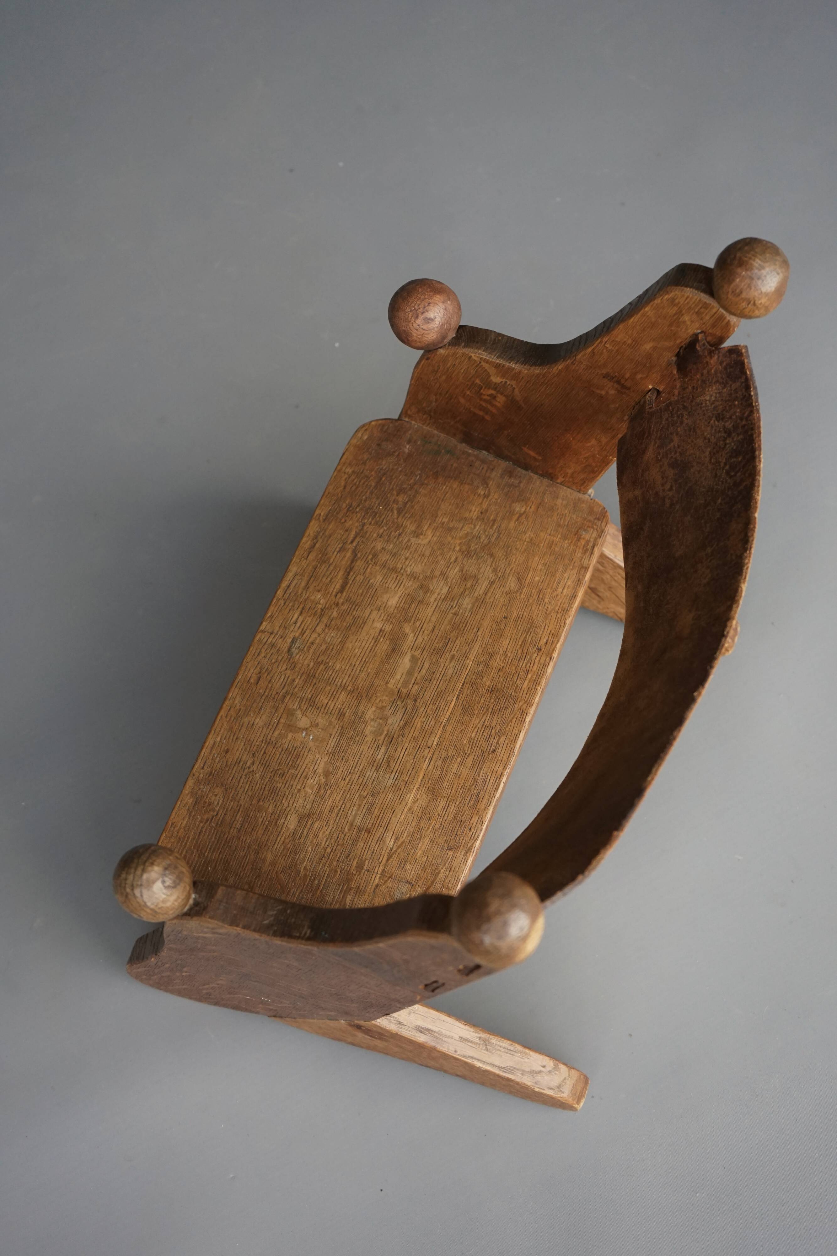 Vintage Childrens Oak Chair. 1930s