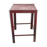 Red metal workshop stool