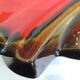 Vintage red and brown ceramic bowl – 1970s centrepiece – Design