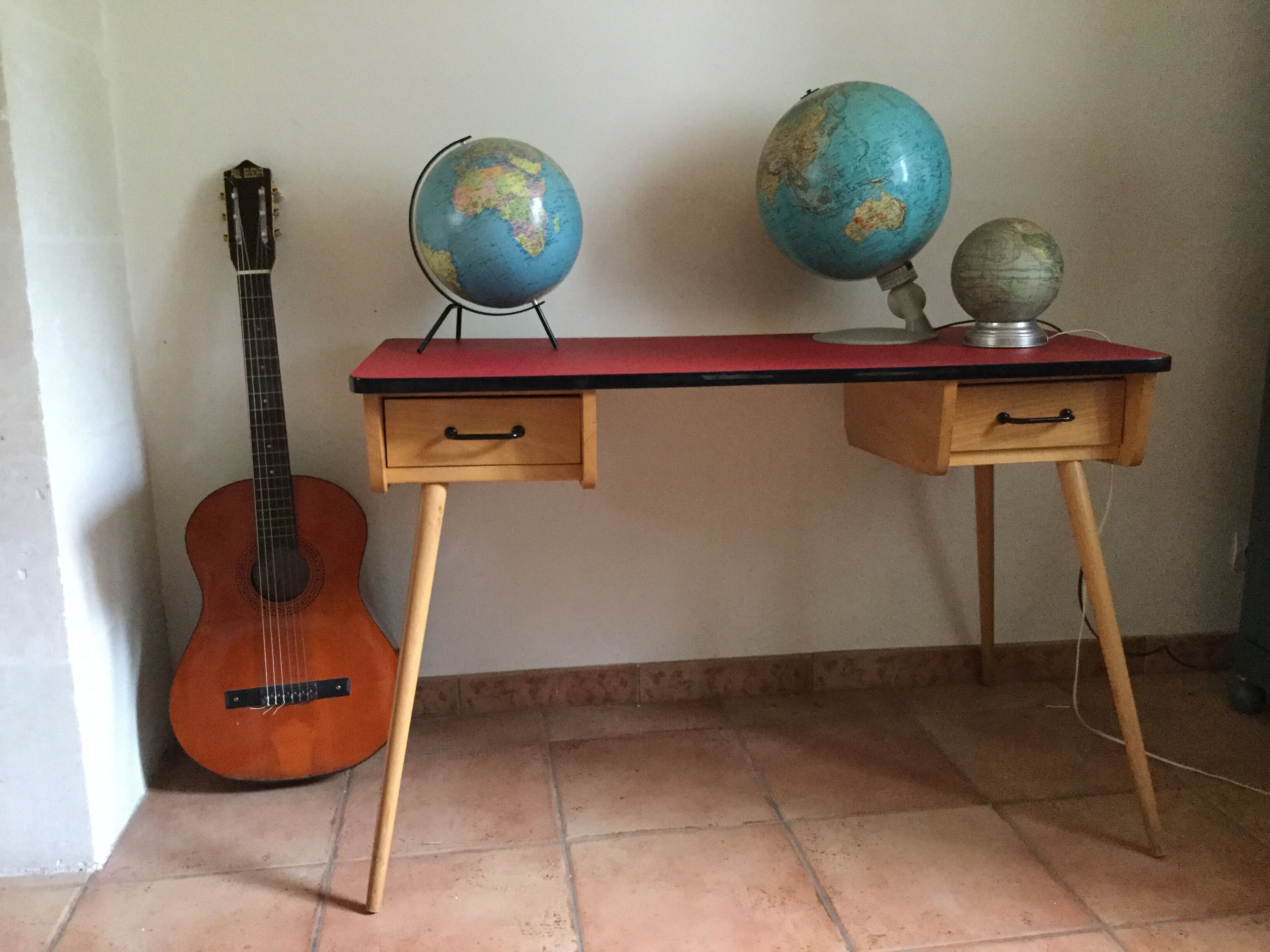 Vintage compass feet desk