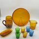 Service à apéritif vintage en verre de couleurs, Duralex-Vereco