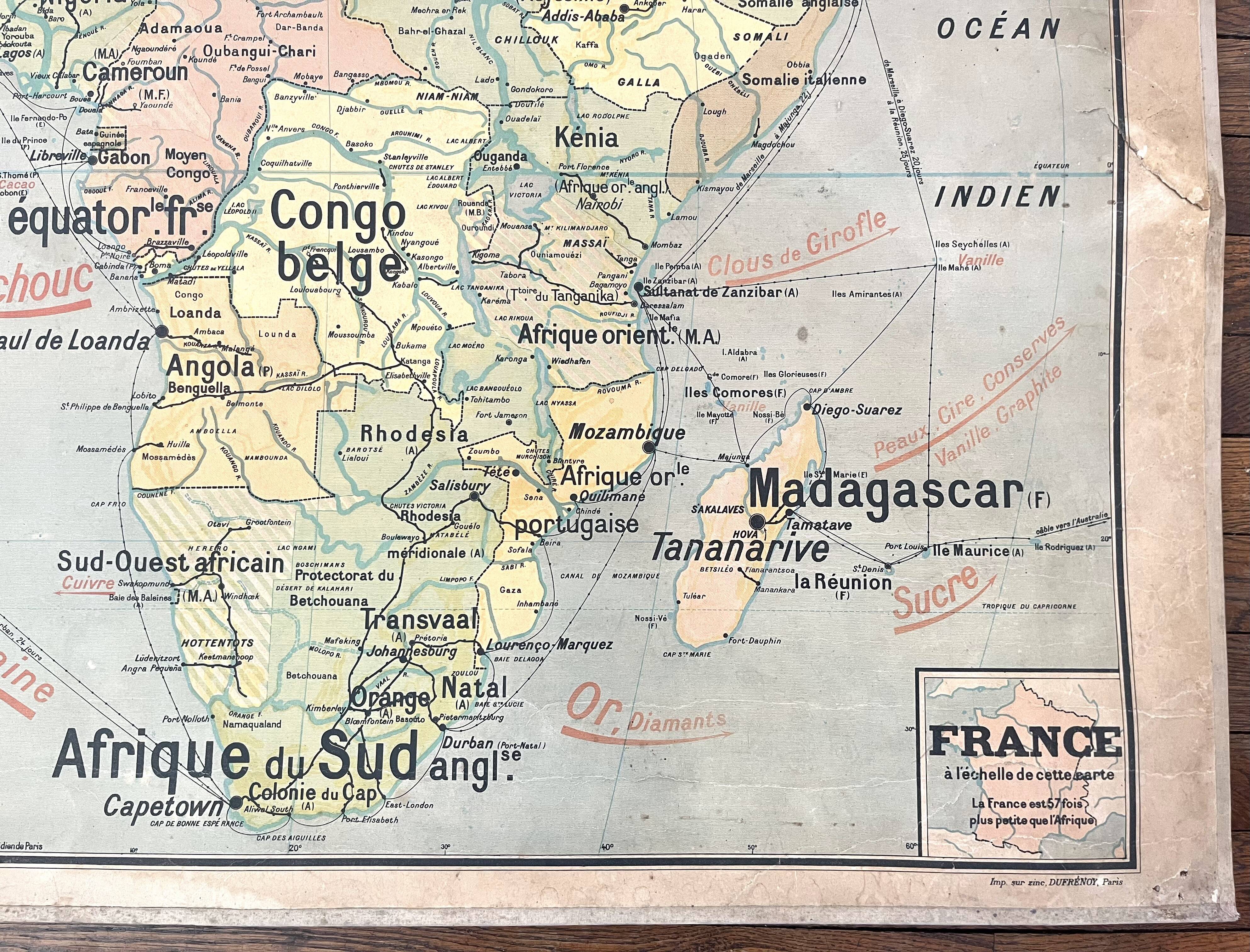 🌍 Old school map Vidal-Lablache 17, 1930 - Africa, colonies