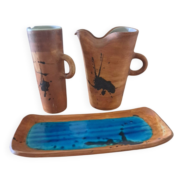 Lot de trois pièces  de table en céramique de ''La Colombe