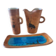 Set of three ceramic table pieces from "La Colombe"