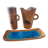 Set of three ceramic table pieces from "La Colombe"