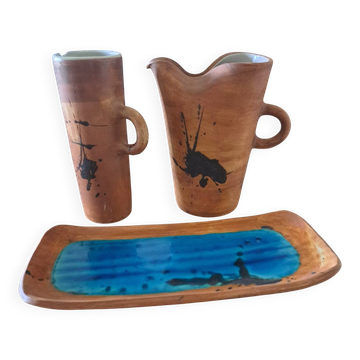 Set of three ceramic table pieces from "La Colombe"