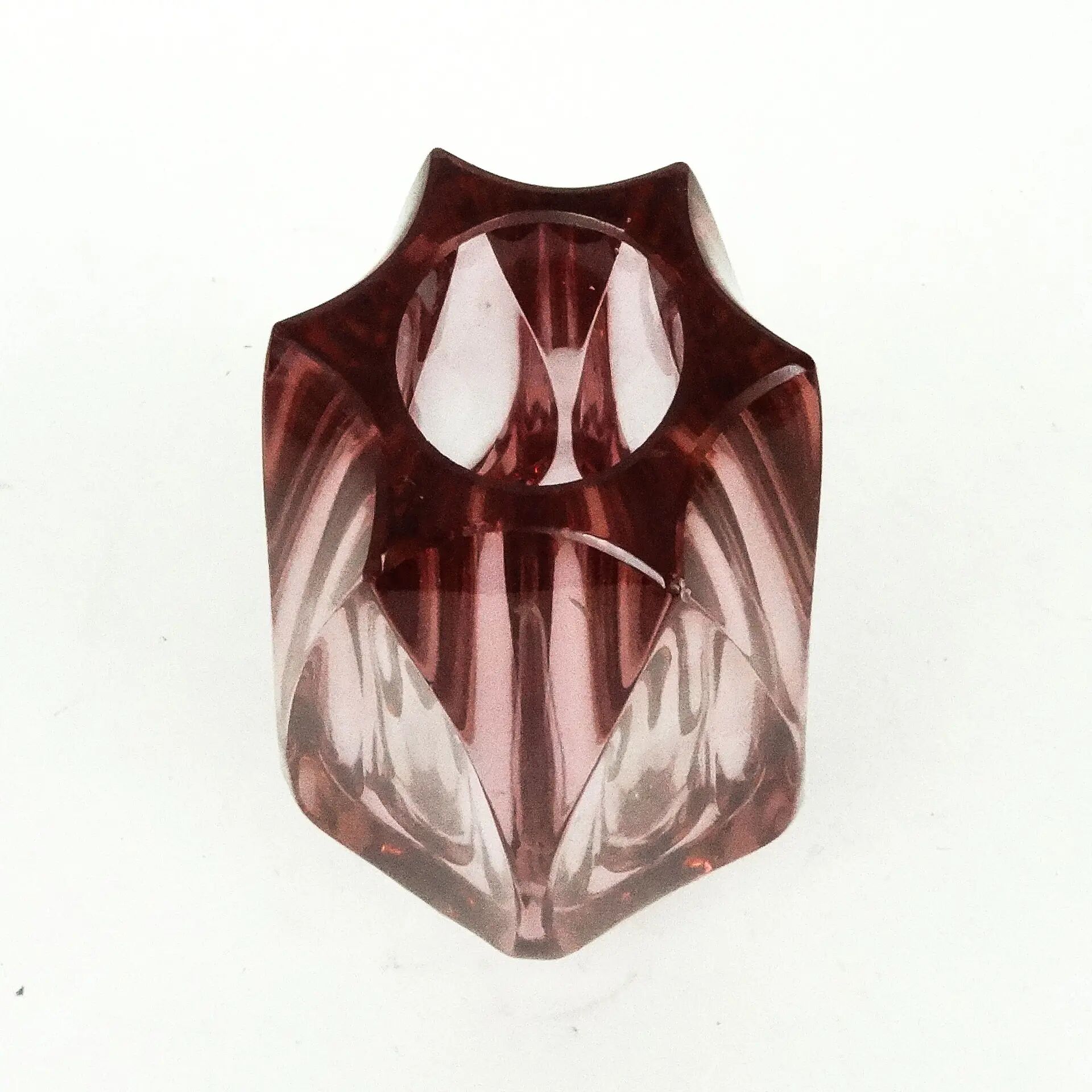 Art Deco vase, crystal, designed by J. Hoffmann, Moser, Czechoslovakia, 1950s