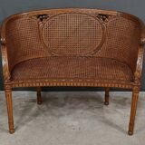 Louis XVI style walnut basket bench – 2nd part of the 19th century