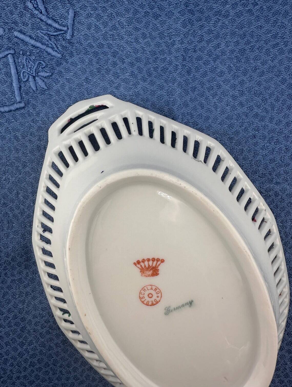 Ravier porcelain dish antique pierced Friedrich Eger & Co Martinronda