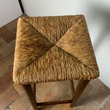 High straw stool