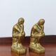 Pair of bookends The Thinker by Rodin in solid brass