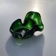 Sculptural ashtray in emerald green glass