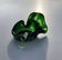 Sculptural ashtray in emerald green glass