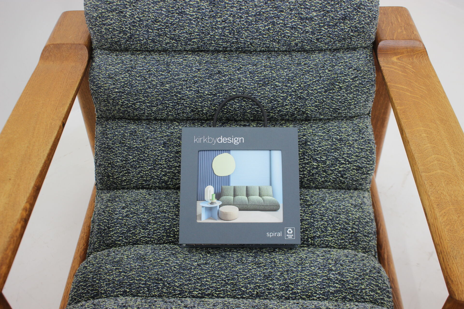 1960s pair of armchairs with stools in oak, Finland