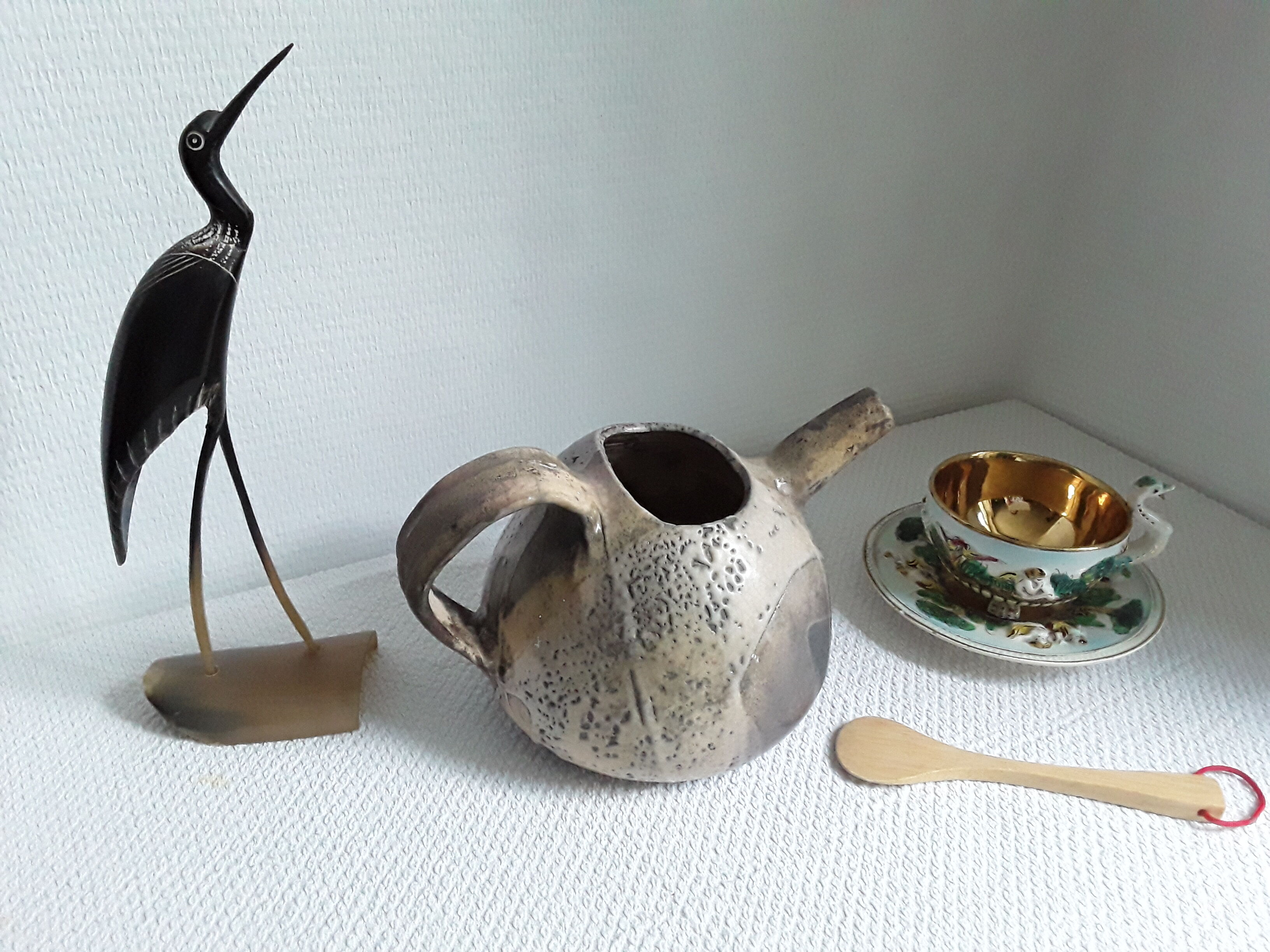 Pitcher or teapot in raku