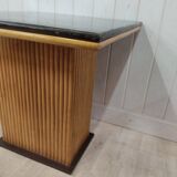 Bistro table bamboo and solid wood