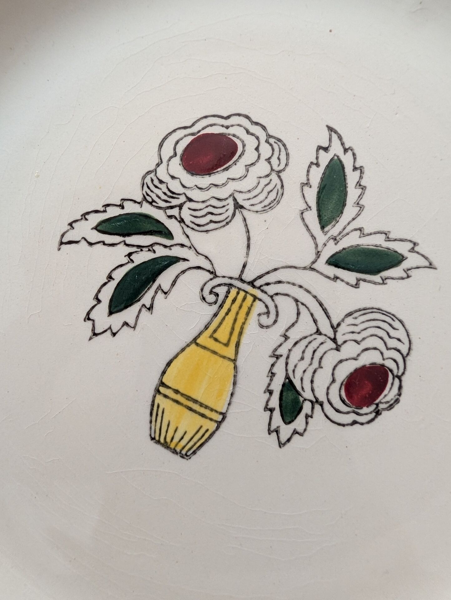 Vintage dessert plates – floral bouquet – French earthenware