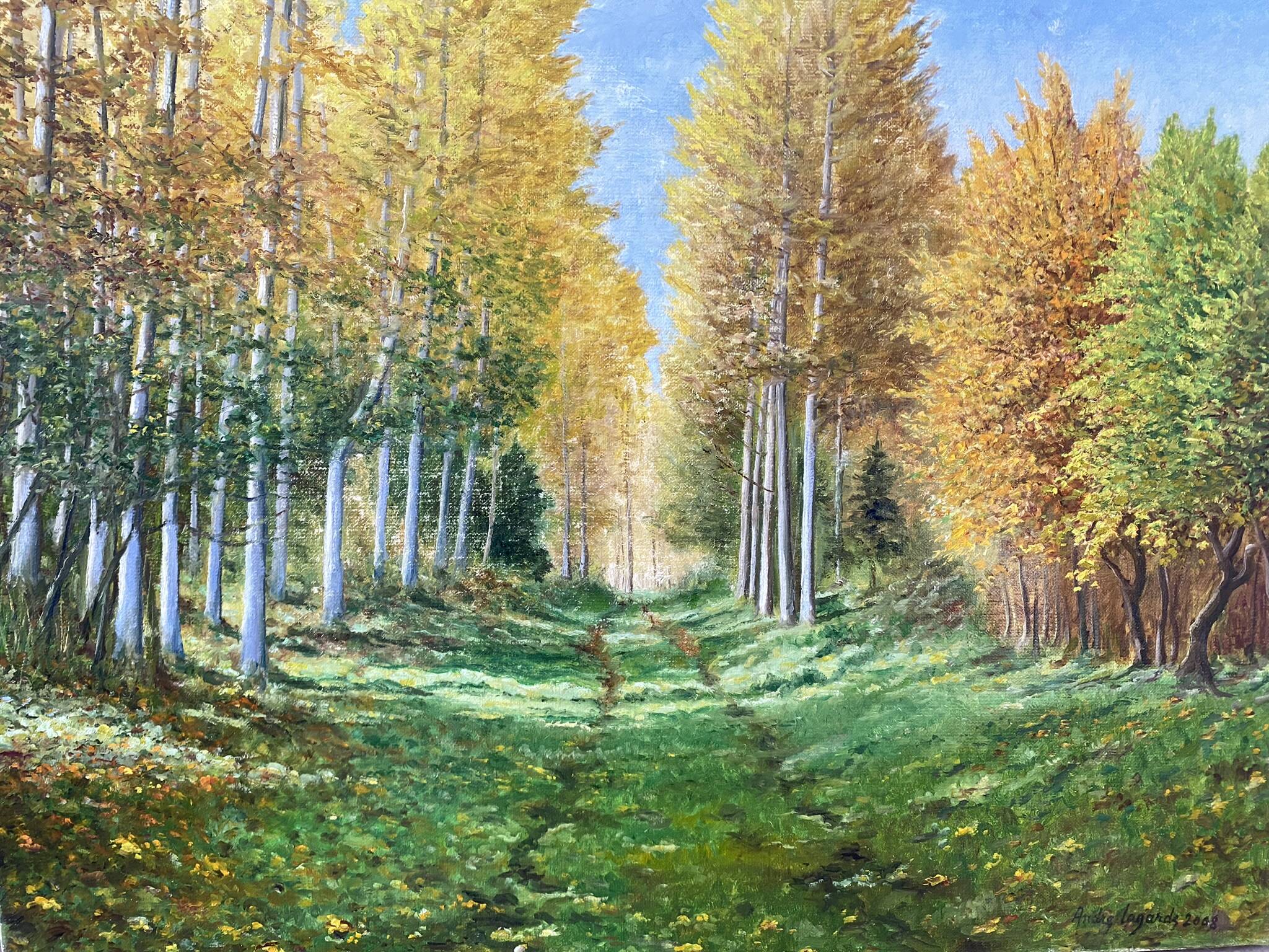 Green landscape signed in 2008