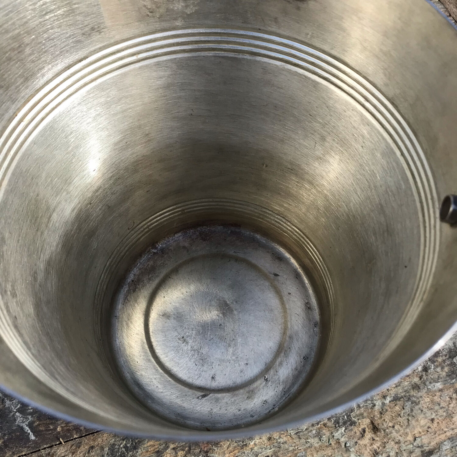 Champagne bucket art deco silver metal