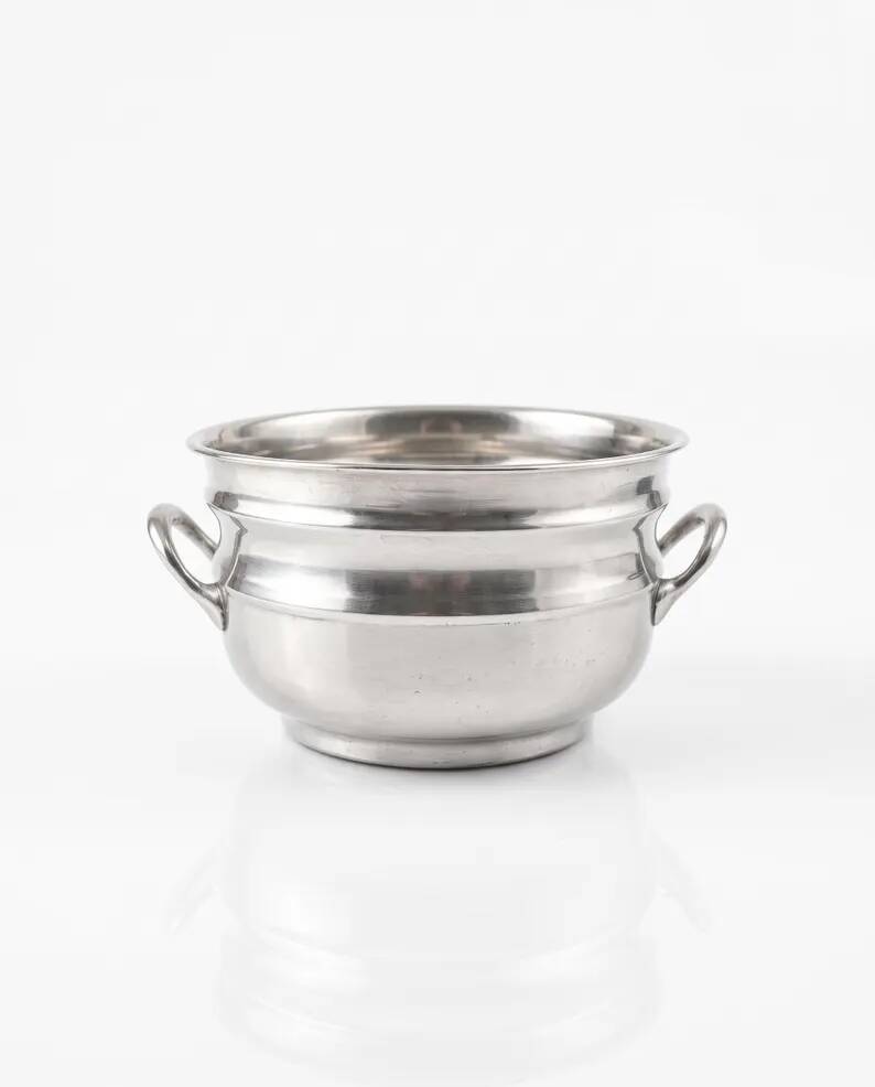 Silver-plated metal cup with diamond stamp "SIS" - 20th century