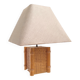 Vintage lamp 1980 bamboo foot and woven lampshade