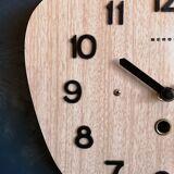 Vintage clock formica silent wall clock "Beroz beige wood"
