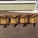 Lot de 4 chaises de bistrot ou de ferme en bois anciennes