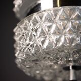 Vintage Crystal Glass Chandelier: Mid-Century Modern Austrolux Pendant Ligh