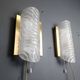 Pair of brass and glass wall lights by Fischer Leuchten, 1960s