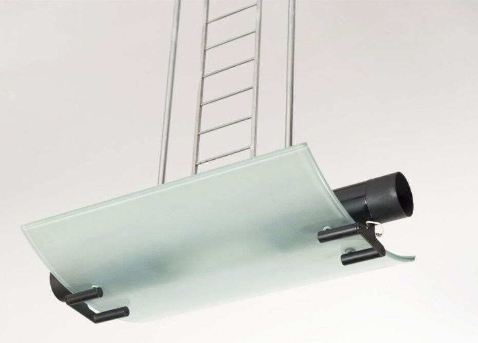 Suspension design in metal and frosted glass