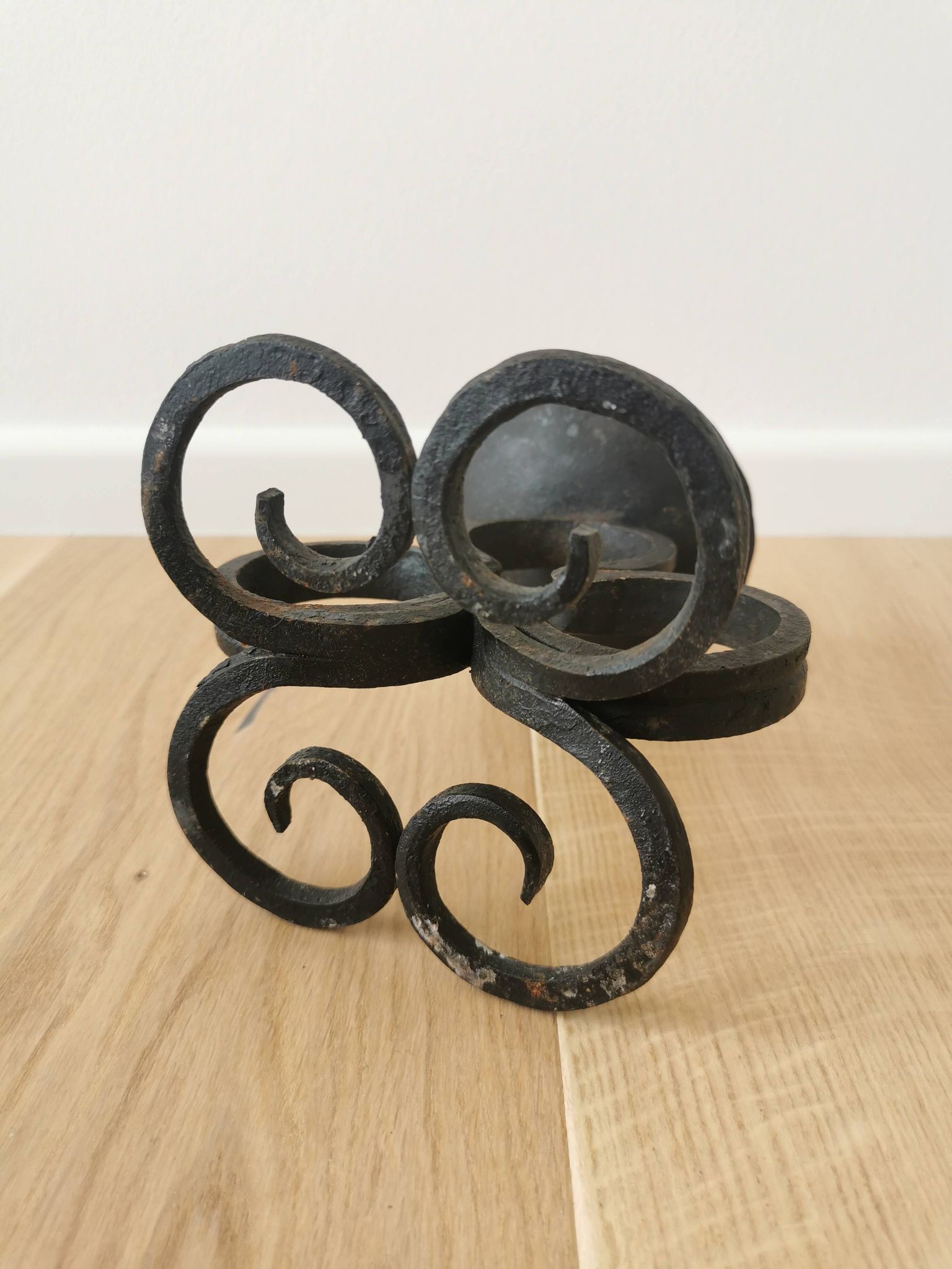 Vintage Iron Forged Candlestick Holder: Handmade Gothic Home Decor