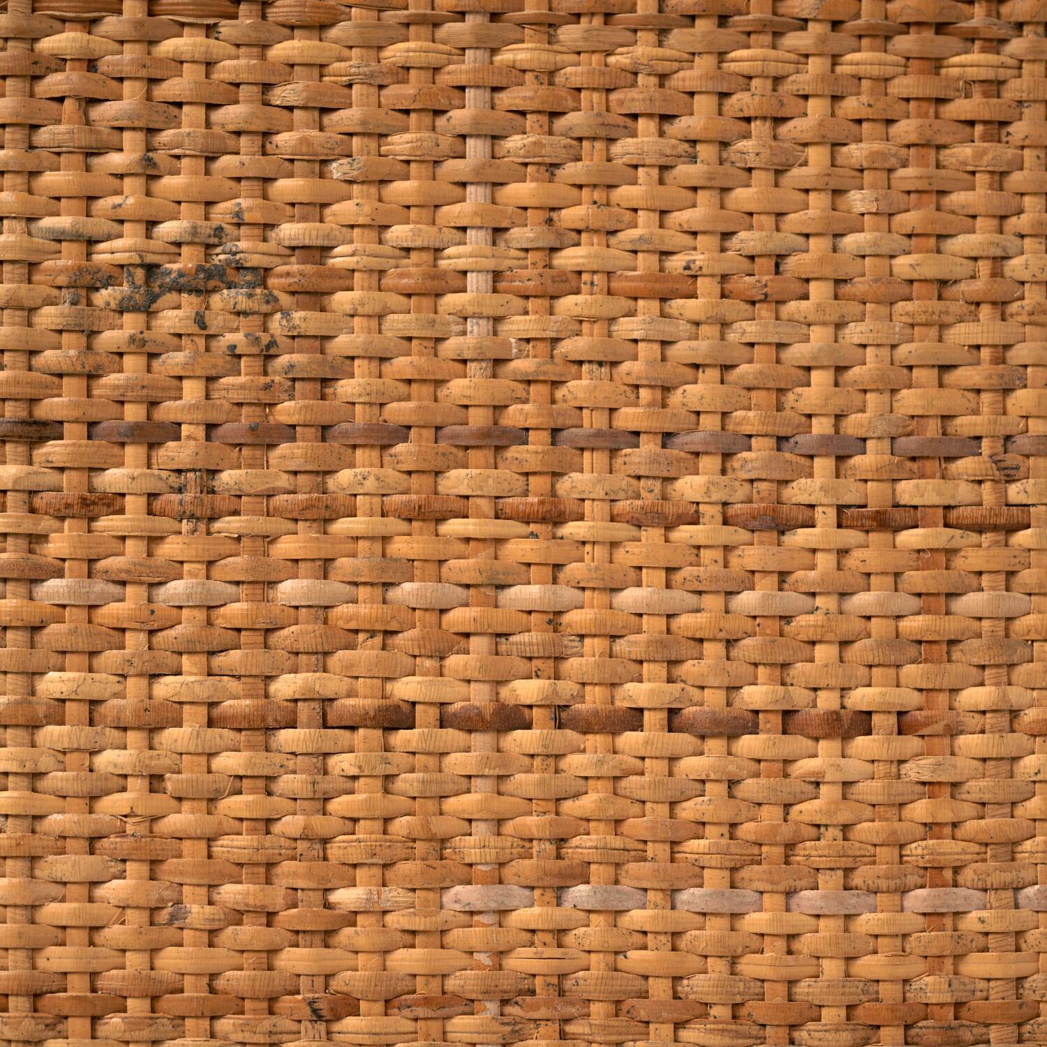 Bureau en rotin tressé et bambou avec charnières en bronze, Italie, années 1960