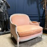 Marquise / Petit Canapé D’époque Napoléon III En Bois Peint, Finement Sculpté - XIXe