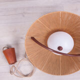 Ceiling Lamp in Teak and Sisal from Temde, 1960s