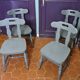Série de 4 chaises bistrot anciennes en chêne GRISE