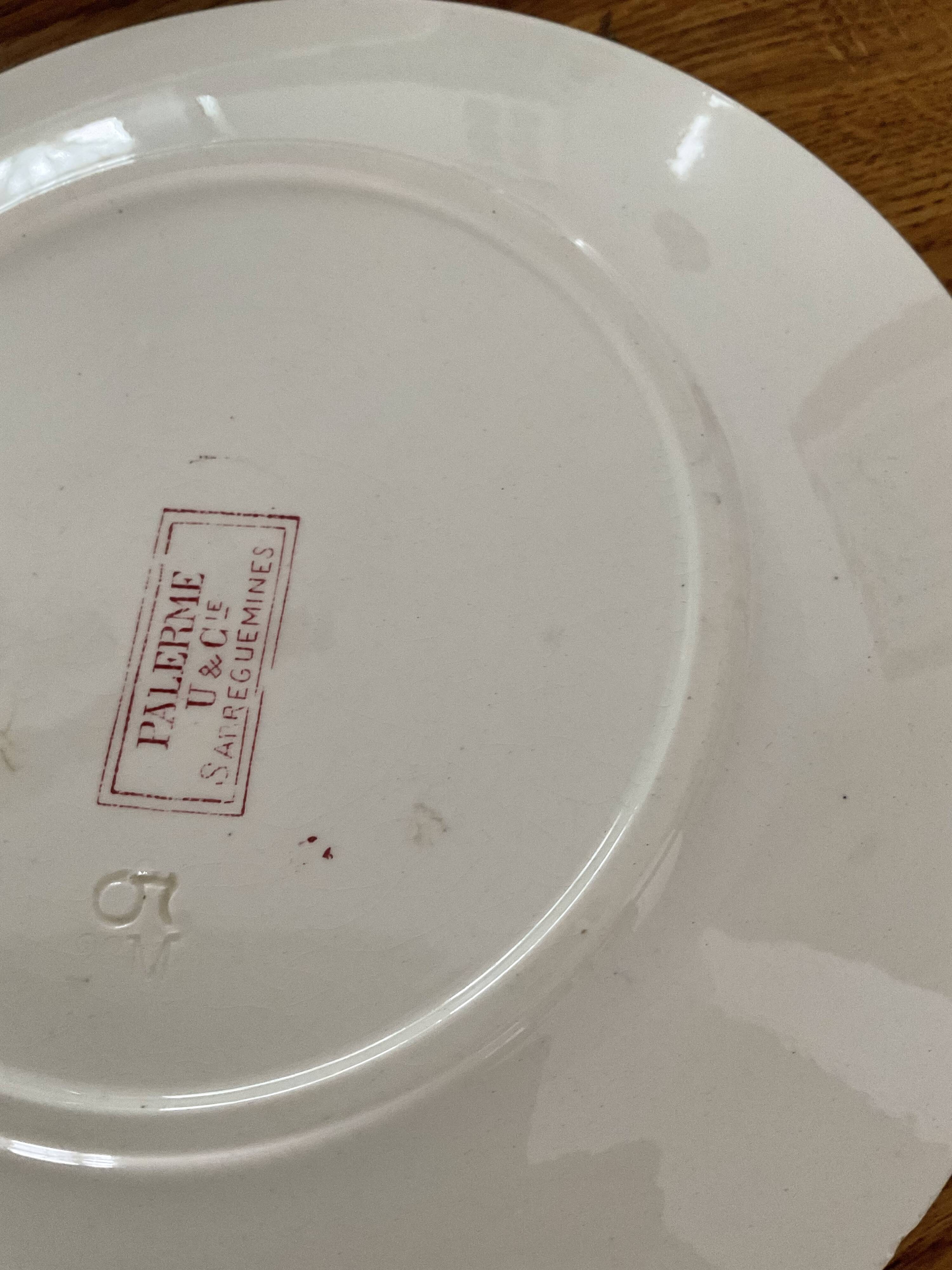 6 flat plates for dessert.sarreguemines.model Palermo