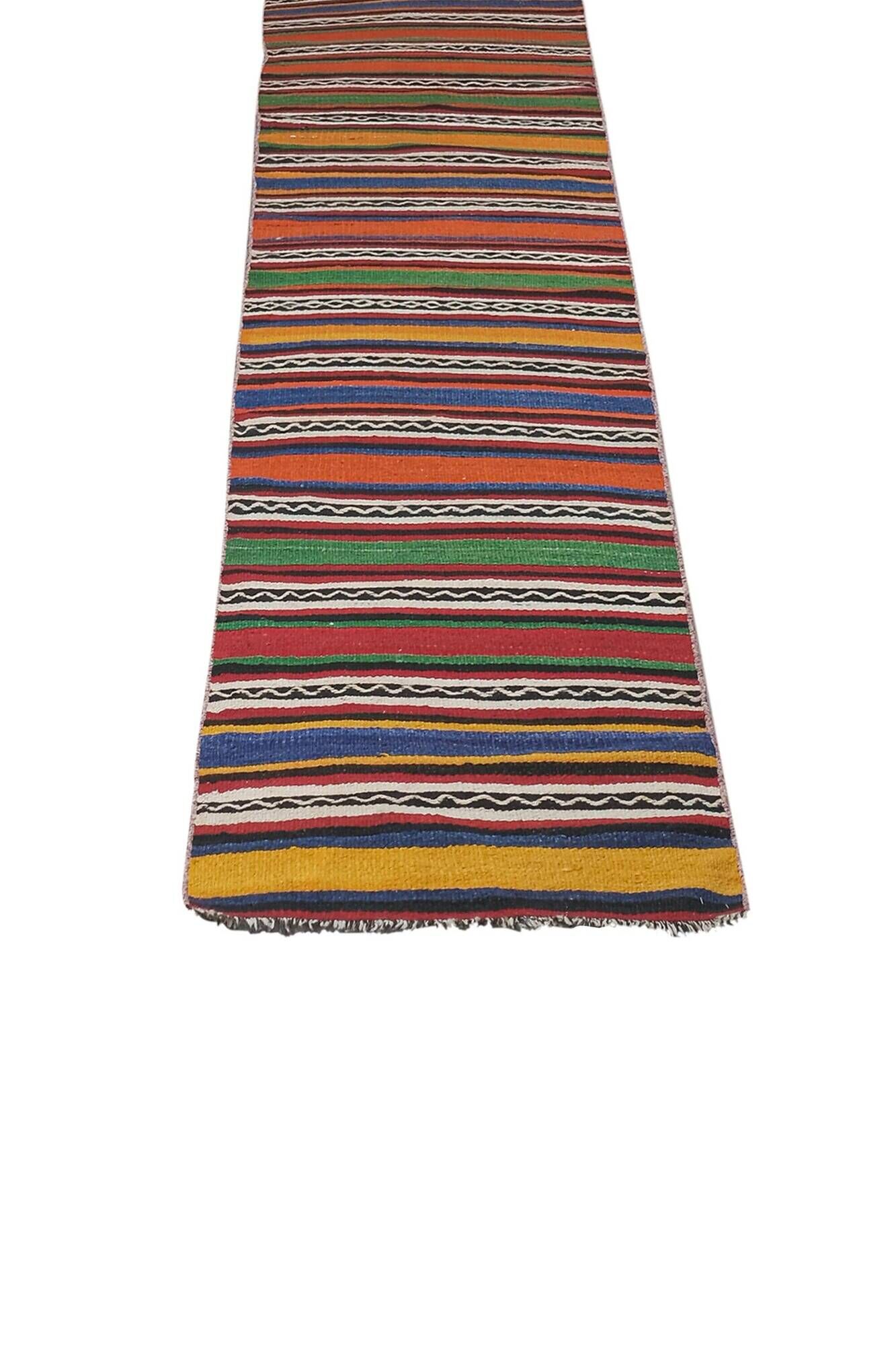 Vintage Turkish hallway rug 63x647 cm