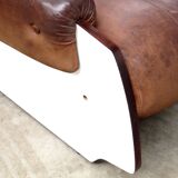 Original vintage mid century design armchair in brown leather, 1960s